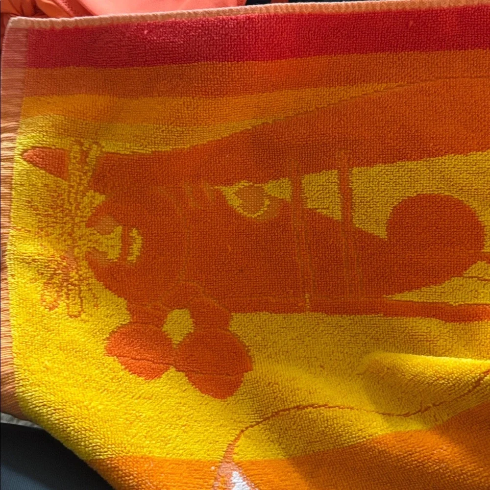 VTG 80’s Seven Seas Cotton ESCAPE Beach Towel Cotton Blend 29X54 Orange Red